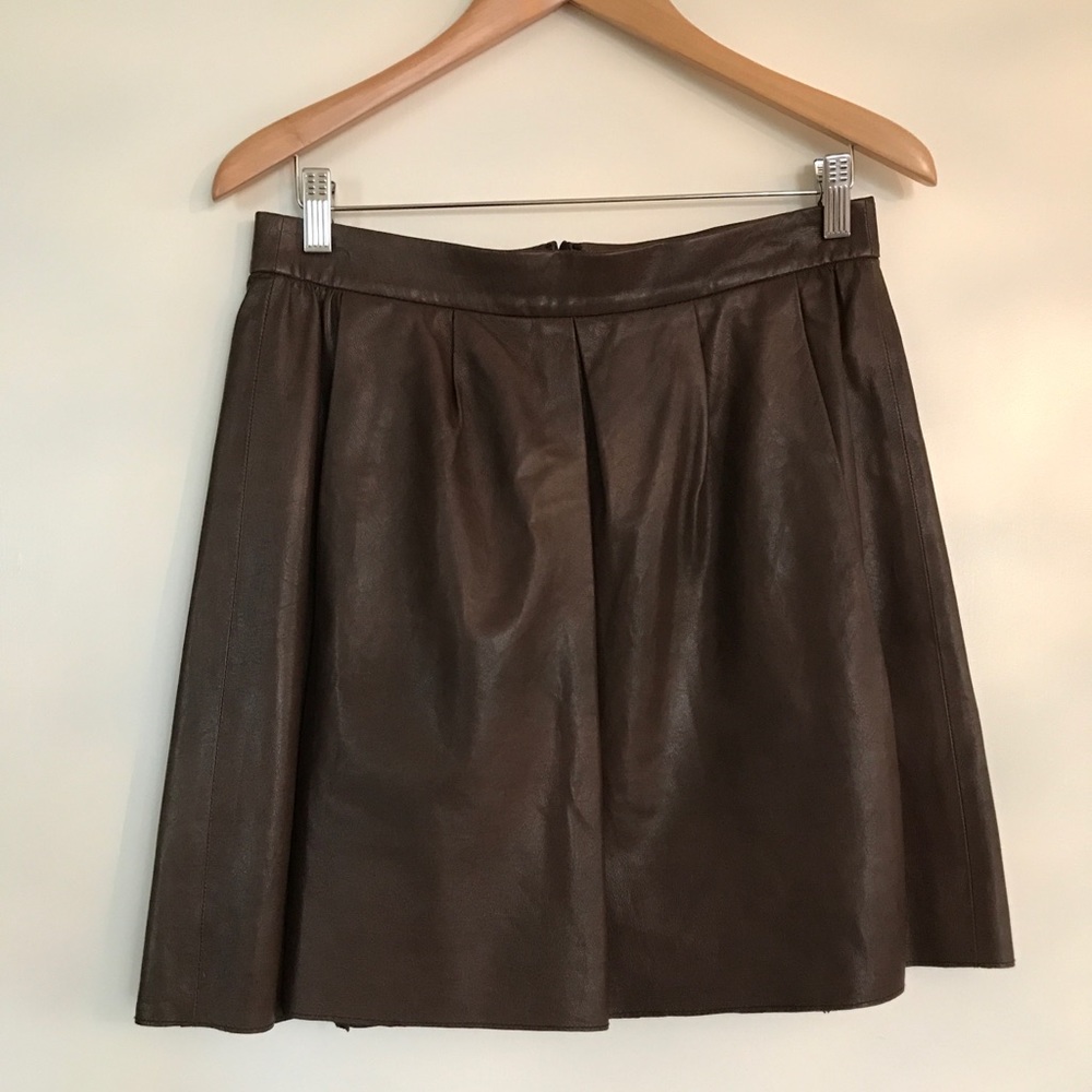 Vince Leather Mini Skirt